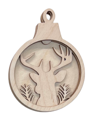 3D Ornament Deer 3 Pieces Laser Cut Out Unfinished ORN46 3D Ornament Deer 3 Pieces Laser Cut Out Unfinished ORN46