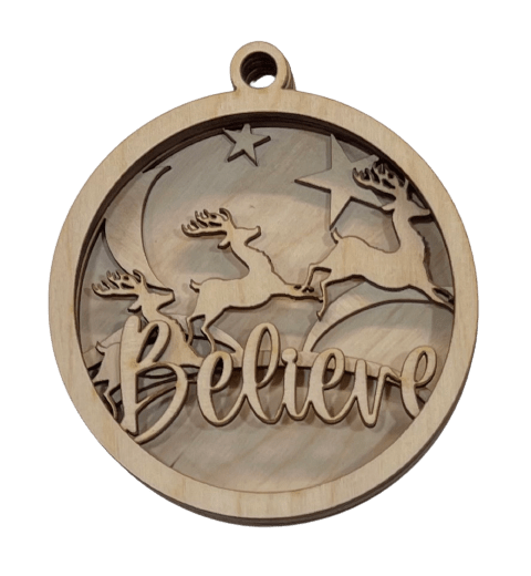 Deer 3D Laser Cut Ornament – Baltic Birch Wood Craft Supplies | DIY Wood Ornament Kit AN7 - The Wood Shape Store