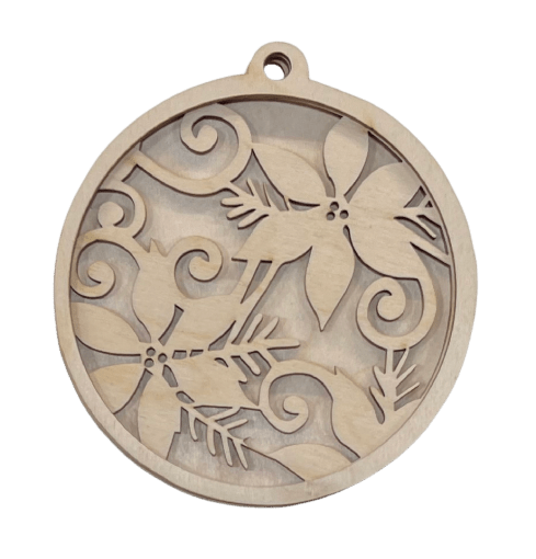 Flower 3D Laser Cut Ornament – Baltic Birch Wood Craft Supplies | DIY Wood Ornament Kit XM39 - The Wood Shape Store