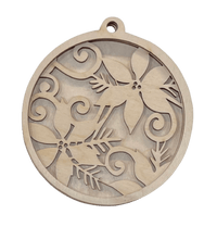 Flower 3D Laser Cut Ornament – Baltic Birch Wood Craft Supplies | DIY Wood Ornament Kit XM39 - The Wood Shape Store