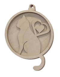 Cat 3D Laser Cut Ornament – Baltic Birch Wood Craft Supplies | DIY Wood Ornament Kit AN9 - The Wood Shape Store