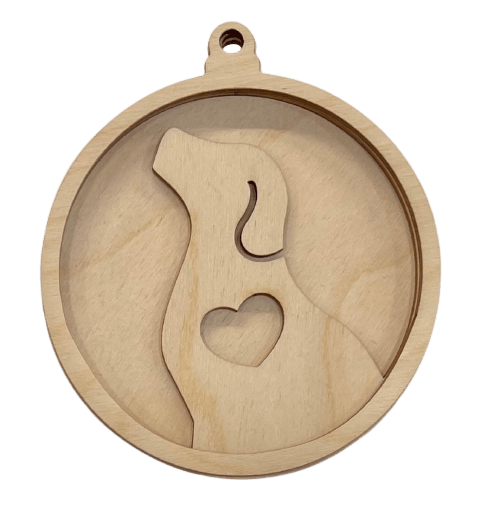 Dog 3D Laser Cut Ornament – Baltic Birch Wood Craft Supplies | DIY Wood Ornament Kit AN10 - The Wood Shape Store