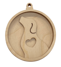 Dog 3D Laser Cut Ornament – Baltic Birch Wood Craft Supplies | DIY Wood Ornament Kit AN10 - The Wood Shape Store