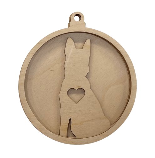 Dog 3D Laser Cut Ornament – Baltic Birch Wood Craft Supplies | DIY Wood Ornament Kit AN12 - The Wood Shape Store