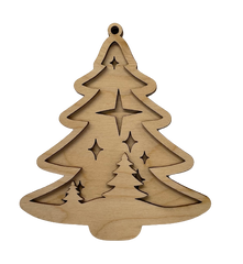 3D Ornament Tree 3 Pieces Laser Cut Out Unfinished ORN134 3D Ornament Tree 3 Pieces Laser Cut Out Unfinished ORN134