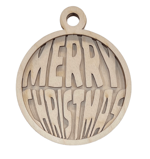 Christmas 3D Laser Cut Ornament – Baltic Birch Wood Craft Supplies | DIY Wood Ornament Kit XM16 - The Wood Shape Store