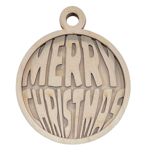 3D Ornament Merry Christmas 3 Pieces Laser Cut Out Unfinished ORN57 3D Ornament Merry Christmas 3 Pieces Laser Cut Out Unfinished ORN57
