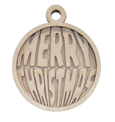 3D Ornament Merry Christmas 3 Pieces Laser Cut Out Unfinished ORN57 3D Ornament Merry Christmas 3 Pieces Laser Cut Out Unfinished ORN57