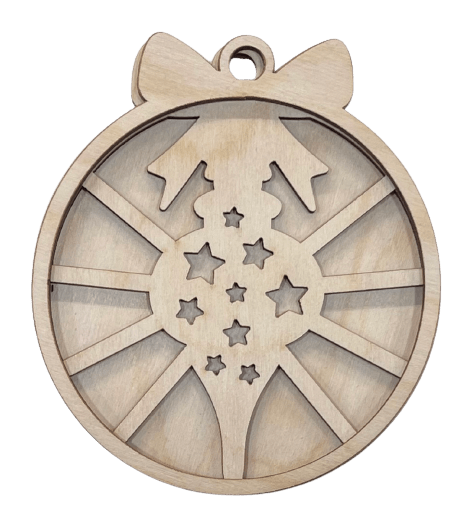 3D Laser Cut Ornament – Baltic Birch Wood Craft Supplies | DIY Wood Ornament Kit XM52 - The Wood Shape Store