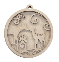 Deer 3D Laser Cut Ornament – Baltic Birch Wood Craft Supplies | DIY Wood Ornament Kit AN13 - The Wood Shape Store