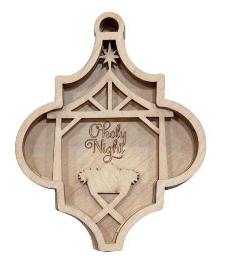 Nativity 3D Laser Cut Ornament – Baltic Birch Wood Craft Supplies | DIY Wood Ornament Kit RE4 - The Wood Shape Store