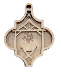 3D Ornament Nativity 4 Pieces Laser Cut Out Unfinished ORN5 3D Ornament Nativity 4 Pieces Laser Cut Out Unfinished ORN5
