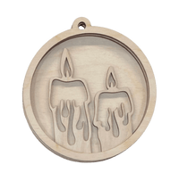 Candle 3D Laser Cut Ornament – Baltic Birch Wood Craft Supplies | DIY Wood Ornament Kit XM62 - The Wood Shape Store