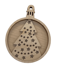 Tree Laser Cut Ornament – Baltic Birch Wood Craft Supplies | DIY Wood Ornament Kit XM17 - The Wood Shape Store