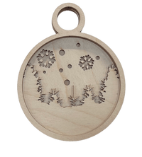Forest 3D Laser Cut Ornament – Baltic Birch Wood Craft Supplies | DIY Wood Ornament Kit XM309 - The Wood Shape Store