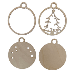 3D Ornament Tree 4 Pieces Laser Cut Out Unfinished ORN66 3D Ornament Tree 4 Pieces Laser Cut Out Unfinished ORN66