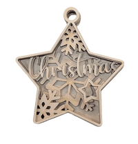 Star 3D Laser Cut Ornament – Baltic Birch Wood Craft Supplies | DIY Wood Ornament Kit XM18 - The Wood Shape Store