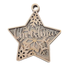 3D Ornament Star 5 Pieces Laser Cut Out Unfinished ORN67 3D Ornament Star 5 Pieces Laser Cut Out Unfinished ORN67
