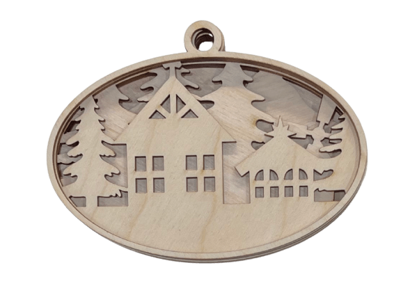 House 3D Laser Cut Ornament – Baltic Birch Wood Craft Supplies | DIY Wood Ornament Kit HM1 - The Wood Shape Store