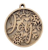 Joy 3D Laser Cut Ornament – Baltic Birch Wood Craft Supplies | DIY Wood Ornament Kit XM65 - The Wood Shape Store