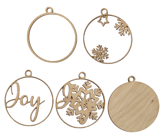 Joy 3D Laser Cut Ornament – Baltic Birch Wood Craft Supplies | DIY Wood Ornament Kit XM65 - The Wood Shape Store