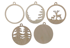 3D Ornament Deer 5 Pieces Laser Cut Out Unfinished ORN71 3D Ornament Deer 5 Pieces Laser Cut Out Unfinished ORN71