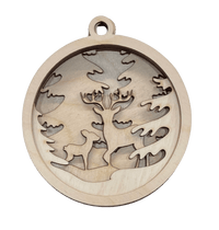 Deer 3D Laser Cut Ornament – Baltic Birch Wood Craft Supplies | DIY Wood Ornament Kit AN15 - The Wood Shape Store