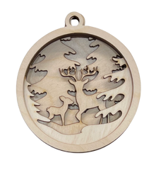 3D Ornament Deer 5 Pieces Laser Cut Out Unfinished ORN71 3D Ornament Deer 5 Pieces Laser Cut Out Unfinished ORN71