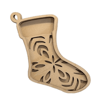 Stocking 3D Laser Cut Ornament – Baltic Birch Wood Craft Supplies | DIY Wood Ornament Kit XM41 - The Wood Shape Store