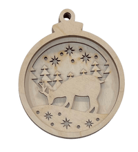 Deer 3D Laser Cut Ornament – Baltic Birch Wood Craft Supplies | DIY Wood Ornament Kit AN36 - The Wood Shape Store