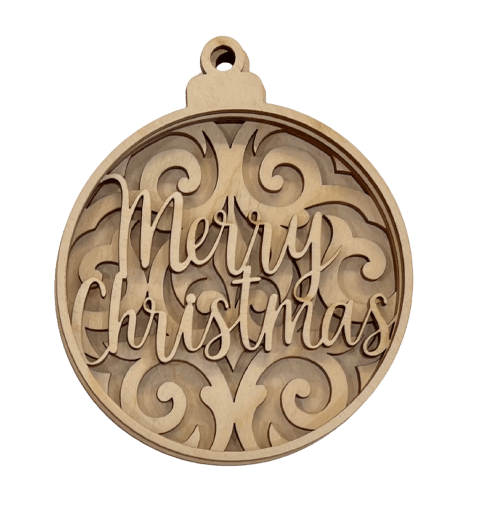 Christmas 3D Laser Cut Ornament – Baltic Birch Wood Craft Supplies | DIY Wood Ornament Kit XM19 - The Wood Shape Store