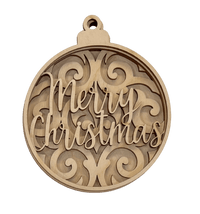 Christmas 3D Laser Cut Ornament – Baltic Birch Wood Craft Supplies | DIY Wood Ornament Kit XM19 - The Wood Shape Store