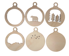 3D Ornament Polar Bear 6 Pieces Laser Cut Out Unfinished ORN78 3D Ornament Polar Bear 6 Pieces Laser Cut Out Unfinished ORN78