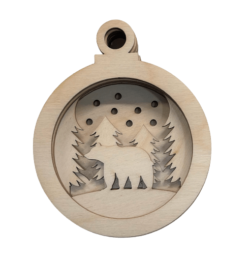 Polar Bear Wood Craft Ornament – Laser Cut Baltic Birch Unfinished DIY Art Supplies Kit AN37 - The Wood Shape Store