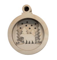 Polar Bear Wood Craft Ornament – Laser Cut Baltic Birch Unfinished DIY Art Supplies Kit AN37 - The Wood Shape Store