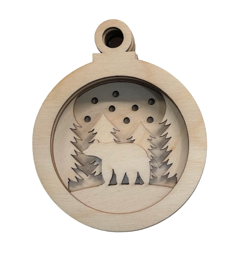 3D Ornament Polar Bear 6 Pieces Laser Cut Out Unfinished ORN78 3D Ornament Polar Bear 6 Pieces Laser Cut Out Unfinished ORN78