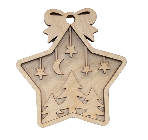3D Ornament Tree 3 Pieces Laser Cut Out Unfinished ORN7 3D Ornament Tree 3 Pieces Laser Cut Out Unfinished ORN7