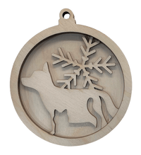 Cat & Dog 3D Laser Cut Ornament – Baltic Birch Wood Craft Supplies | DIY Wood Ornament Kit AN38 - The Wood Shape Store
