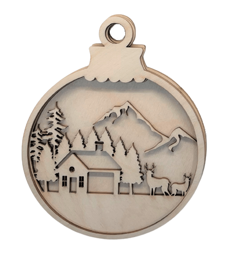 House 3D Laser Cut Ornament – Baltic Birch Wood Craft Supplies | DIY Wood Ornament Kit AN4 - The Wood Shape Store