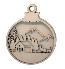 3D Ornament House 3 Pieces Laser Cut Out Unfinished ORN81 3D Ornament House 3 Pieces Laser Cut Out Unfinished ORN81