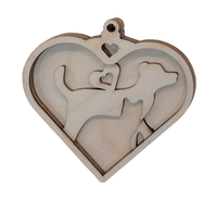 Cat & Dog 3D Laser Cut Ornament – Baltic Birch Wood Craft Supplies | DIY Wood Ornament Kit AN18 - The Wood Shape Store