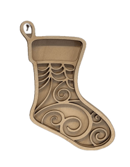 3D Ornament Stocking 3 Pieces Laser Cut Out Unfinished ORN86 3D Ornament Stocking 3 Pieces Laser Cut Out Unfinished ORN86