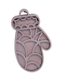 Mitten 3D Laser Cut Ornament – Baltic Birch Wood Craft Supplies | DIY Wood Ornament Kit XM46 - The Wood Shape Store