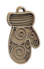 3D Ornament Mitten 3 Pieces Laser Cut Out Unfinished ORN92 3D Ornament Mitten 3 Pieces Laser Cut Out Unfinished ORN92