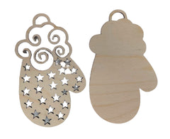 3D Ornament Mitten 2 Pieces Laser Cut Out Unfinished ORN93 3D Ornament Mitten 2 Pieces Laser Cut Out Unfinished ORN93