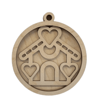 House 3D Laser Cut Ornament – Baltic Birch Wood Craft Supplies | DIY Wood Ornament Kit HM2 - The Wood Shape Store