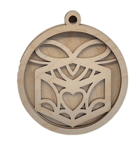 Present 3D Laser Cut Ornament – Baltic Birch Wood Craft Supplies | DIY Wood Ornament Kit XM23 - The Wood Shape Store
