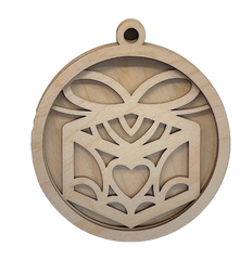3D Ornament Present 3 Pieces Laser Cut Out Unfinished ORN99 3D Ornament Present 3 Pieces Laser Cut Out Unfinished ORN99