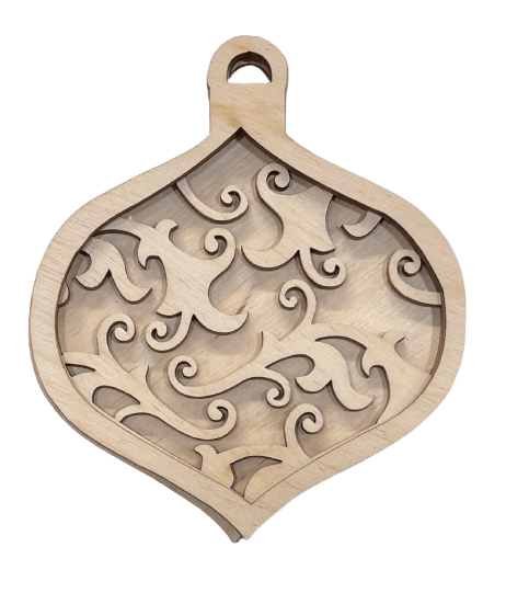 3D Laser Cut Ornament - Baltic Birch Wood Craft Supplies DIY Wood Ornament Kit DS6 - The Wood Shape Store
