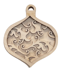 3D Ornament 3 Pieces Laser Cut Out Unfinished ORN9